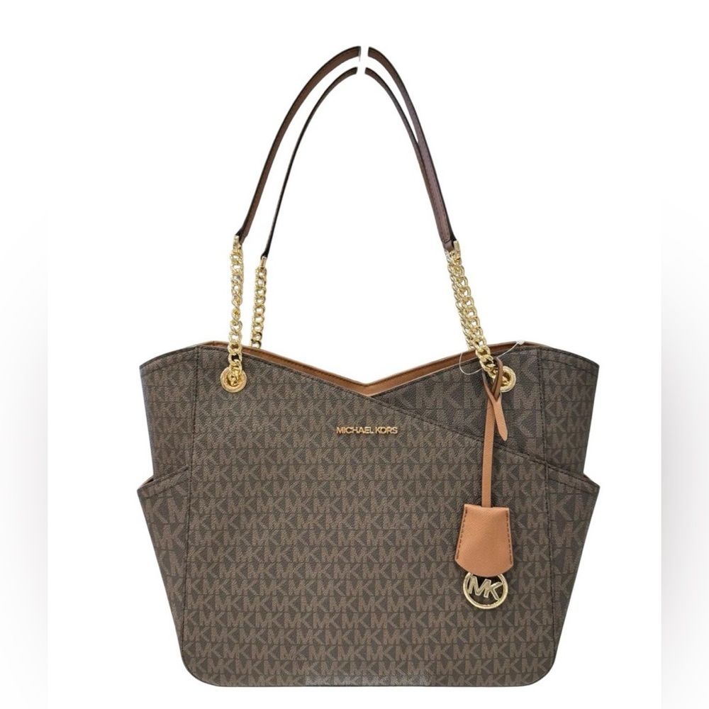 NWT $558 Michael Kors Jet Set Travel Large Chain Shoulder Tote